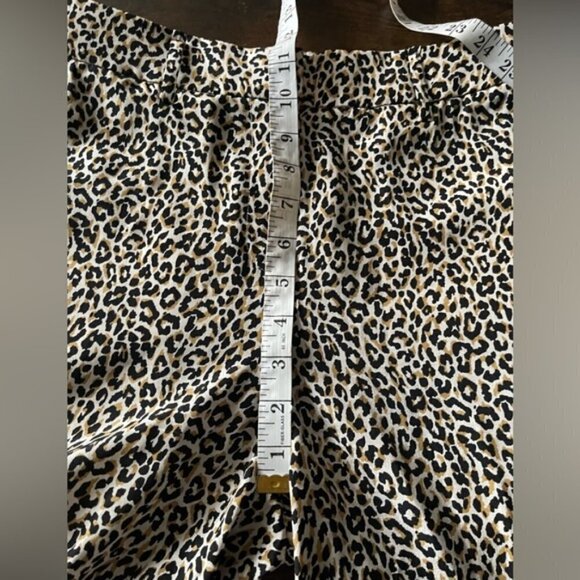 J Crew Wide-leg cropped high rise pant in animal leopard-print silk size 2 - Picture 8 of 12